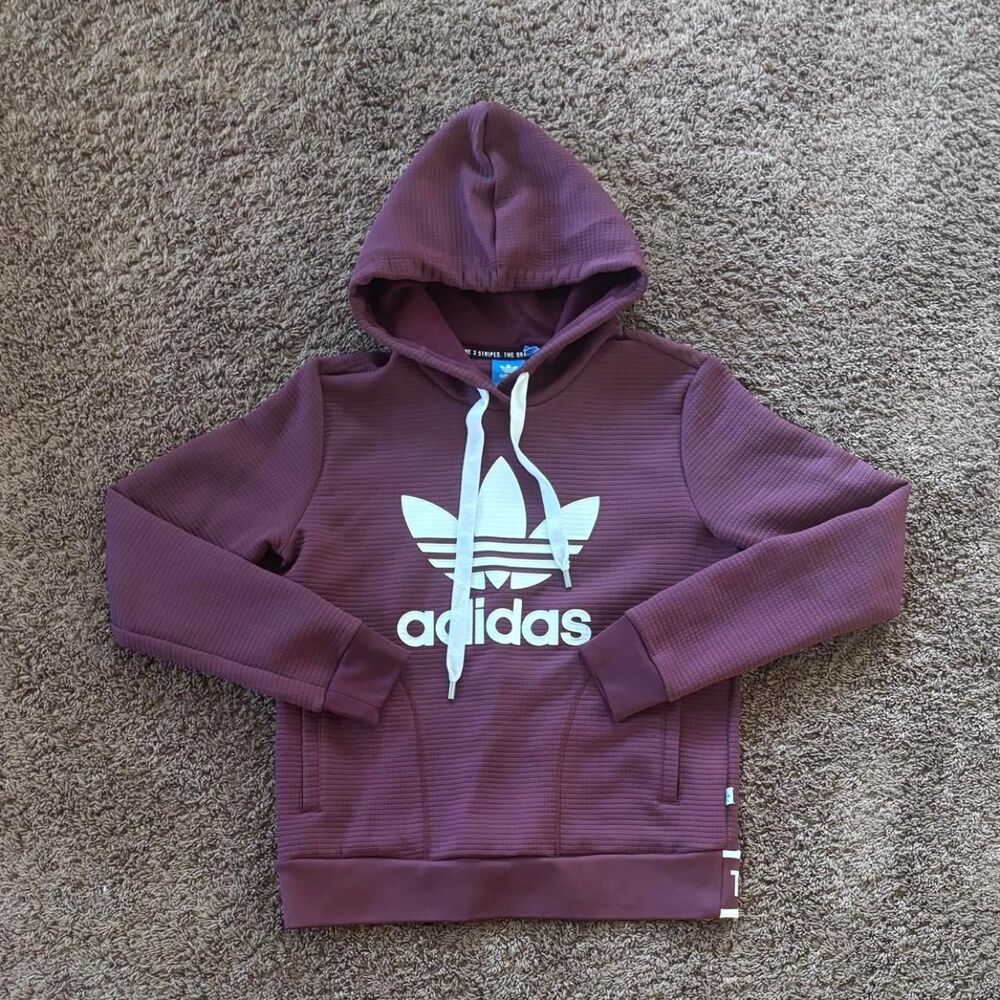 Adidas Women's Burgundy and Purple Hoodie